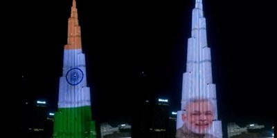 UAE: 'तिरंगे' के रंग में रंगा दुबई, शानदार लाइट शो के साथ PM मोदी का हुआ स्वागत