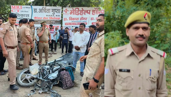 कानपुर-सागर हाईवे पर भीषड़ हादसा: डंपर ने बाइक सवार को मारी टक्कर, हेड कांस्टेबल समेत दो की मौत