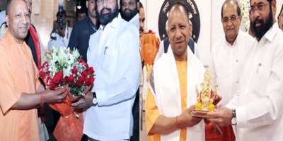 Ram Mandir दर्शन के बाद मुख्यमंत्री योगी आदित्यनाथ से मिले CM शिंदे, दिया खास 'तोहफा'