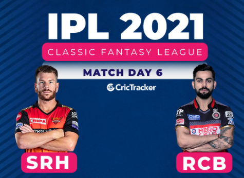 (SRH)  और मौजूदा  (RCB) के बीच IPL 2021 का छठा मैच बुधवार 14 अप्रैल, 2021 को होगा।