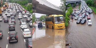 दिल्ली-एनसीआर में भारी बारिश के कारण कई इलाकों में लगा लंबा जाम, सड़के तालाब में तब्दील 