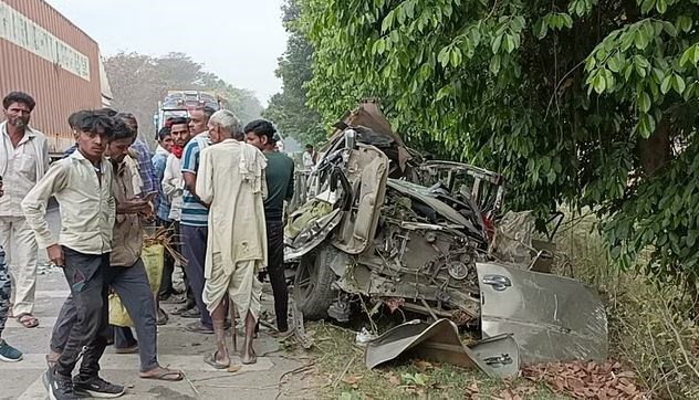 श्रावस्ती में बड़ा सड़क हादसा, इनोवा कार पेड़ से टकराई, छह की मौत और आठ घायल